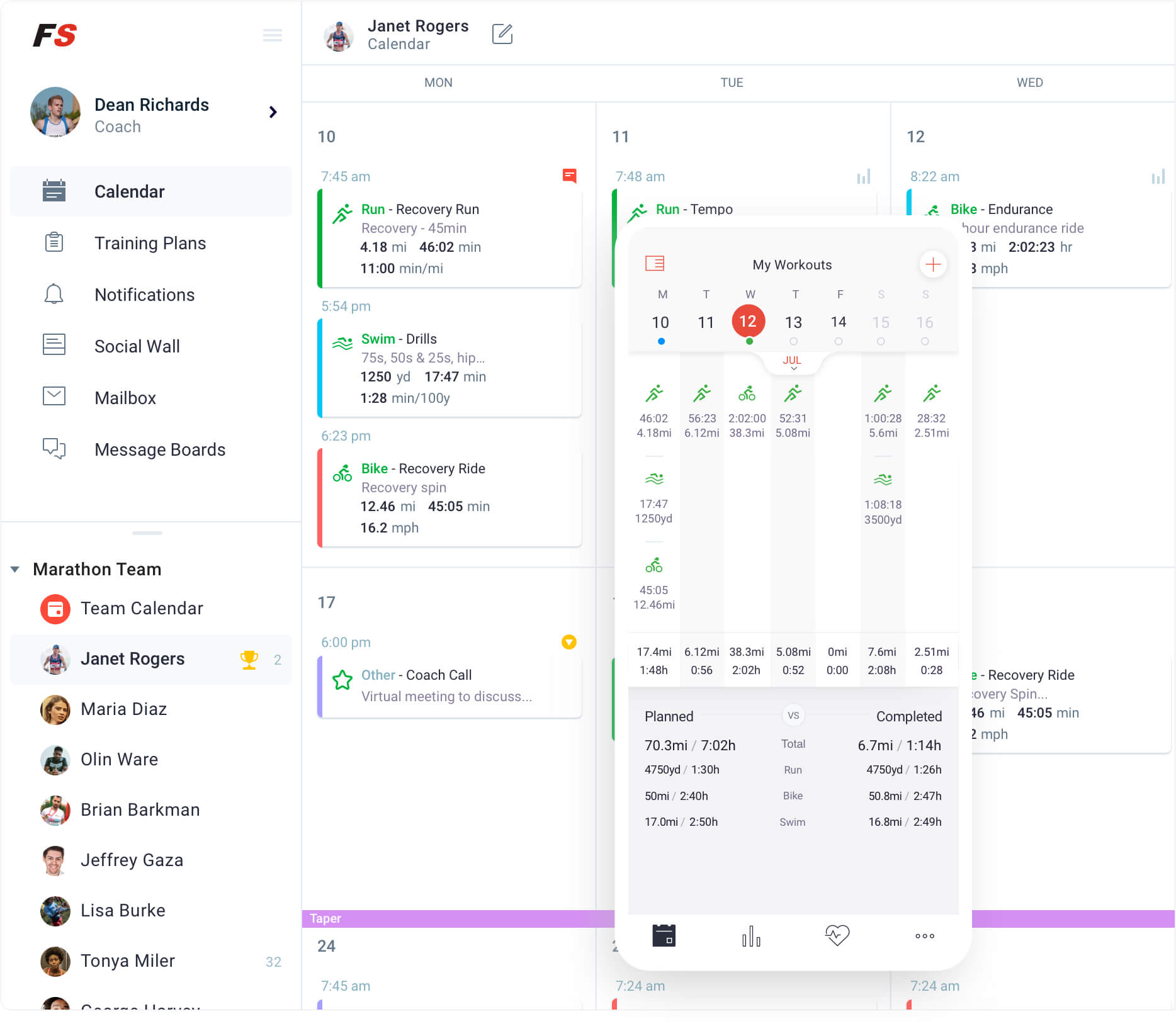 Final Surge web platform and mobile app